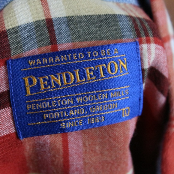 Pendleton Men's Seaside Shirt Orange Plaid - Picture 4 of 7